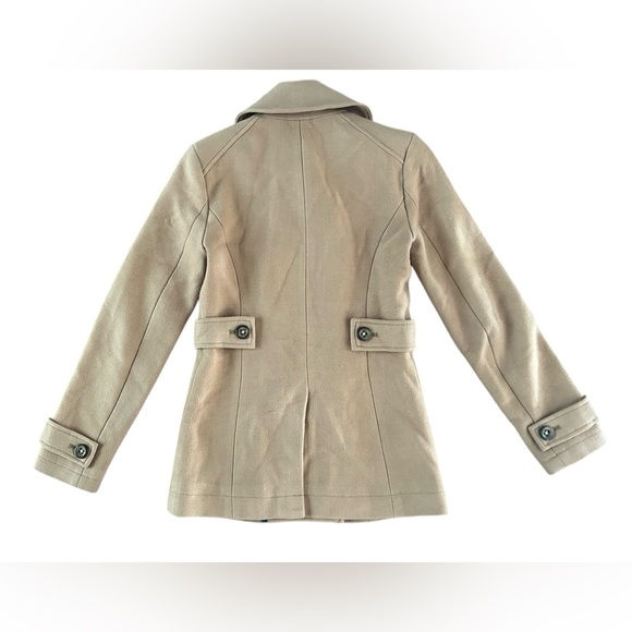Fossil Tan Peacoat Wool Blend Size XS "50% Modern 50% Vintage" Button Closure - Picture 7 of 13